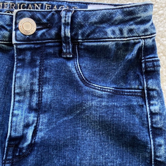 American Eagle Super Stretch Sky High - High Rise Dark Wash Denim Jeggings Jeans - Picture 6 of 12